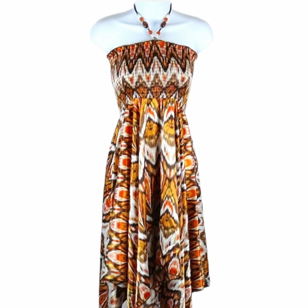 1.2.3. Sun dress with handkerchief hem hem dress